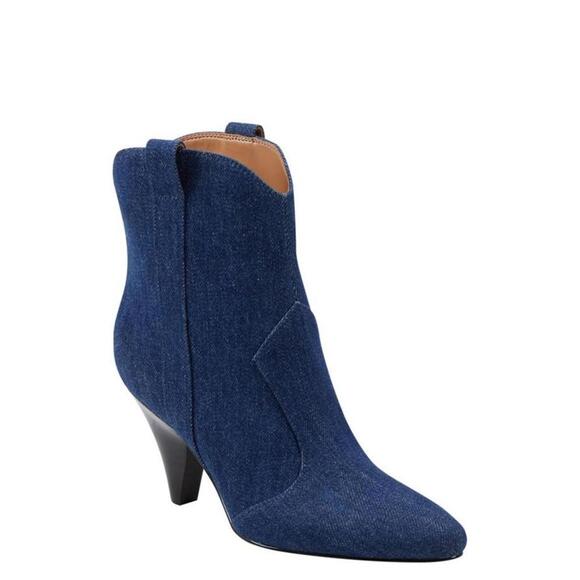 NEW Marc Fisher LTD Carissa Pull On Ankle Bootie Navy Denim Women’s size 7.5 - Picture 14 of 14